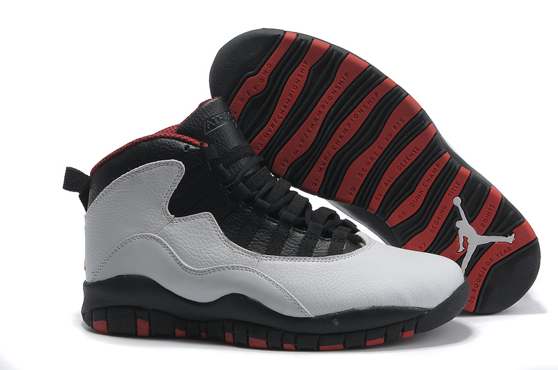New Air Jordan 10 Shoes Black Grey Red